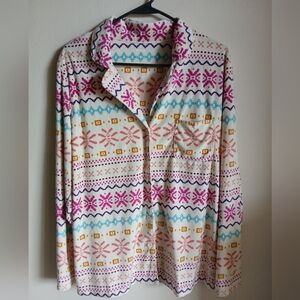 Women’s Sonoma Sleepwear Pajama Button Down Top Large